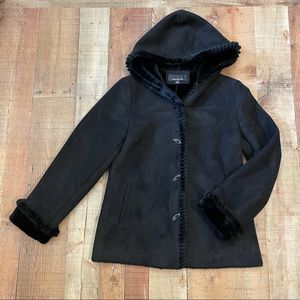 Jones New York Faux Fur Trim Coat Sz M